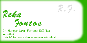 reka fontos business card